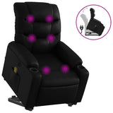 Stand up Massage Recliner Chair Black Faux Leather - Front View