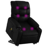 Stand up Massage Recliner Chair Black Faux Leather