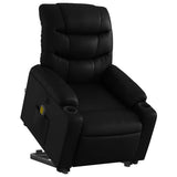 Stand up Massage Recliner Chair Black Faux Leather