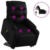 Electric Stand up Massage Recliner Chair Black Faux Leather - Front View