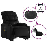 Electric Stand up Massage Recliner Chair Black Faux Leather - Rear View