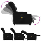 Electric Stand up Massage Recliner Chair Black Faux Leather - Close-Up Angle