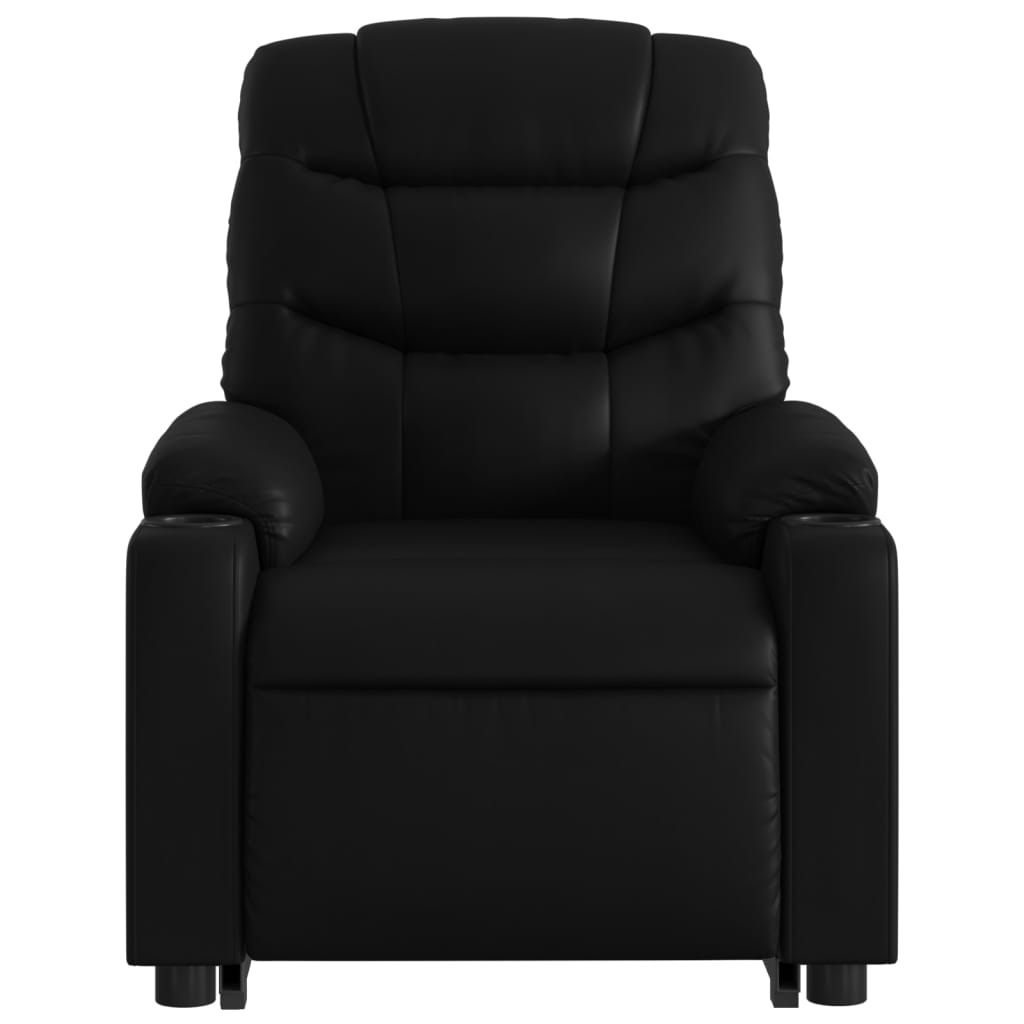 Electric Stand up Massage Recliner Chair Black Faux Leather