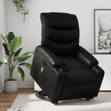 Electric Stand up Massage Recliner Chair Black Faux Leather