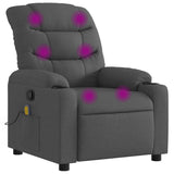 Massage Recliner Chair Dark Grey Fabric - Front View