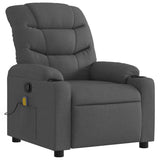 Massage Recliner Chair Dark Grey Fabric - Side View