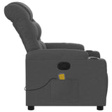 Massage Recliner Chair Dark Grey Fabric - Low Angle