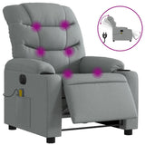 Electric Massage Recliner Chair Light Grey Fabric - Front View