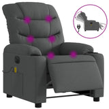 Electric Massage Recliner Chair Dark Grey Fabric - Front View