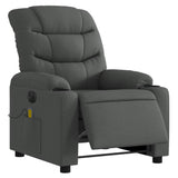 Electric Massage Recliner Chair Dark Grey Fabric - Side View