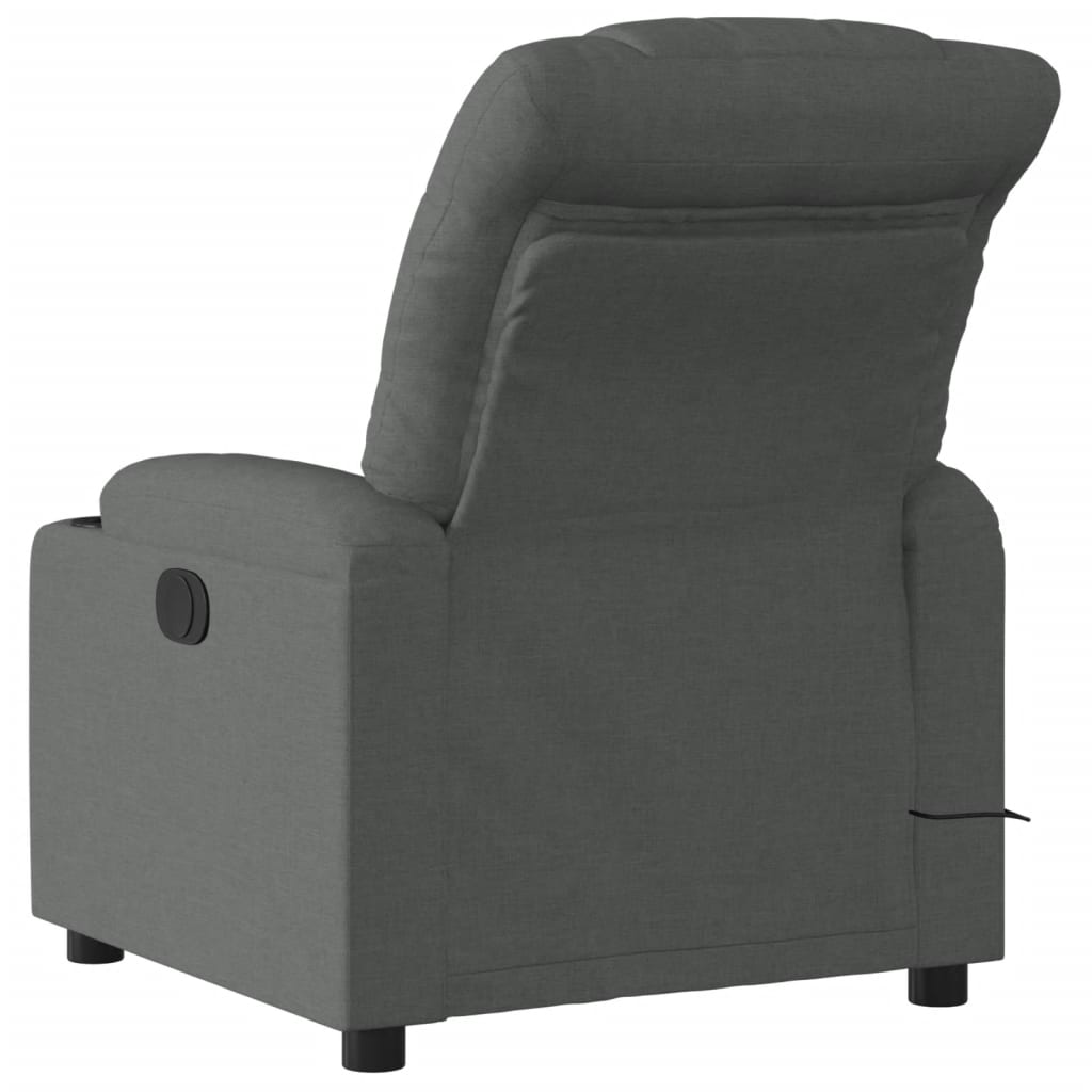 Electric Massage Recliner Chair Dark Grey Fabric