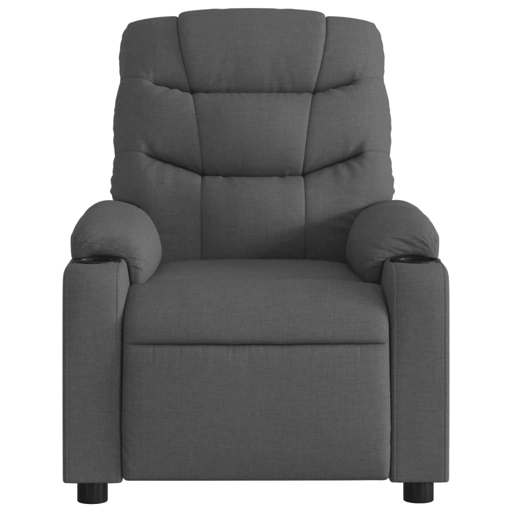 Electric Massage Recliner Chair Dark Grey Fabric