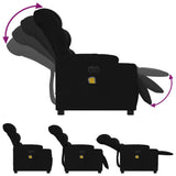 Electric Massage Recliner Chair Black Fabric - Close-Up Angle