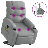 Stand up Massage Recliner Chair Light Grey Fabric