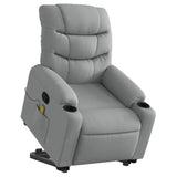 Stand up Massage Recliner Chair Light Grey Fabric