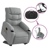 Stand up Massage Recliner Chair Light Grey Fabric - Rear View
