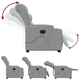 Stand up Massage Recliner Chair Light Grey Fabric