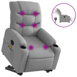 Electric Stand up Massage Recliner Chair Light Grey Fabric - Front View
