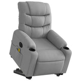 Electric Stand up Massage Recliner Chair Light Grey Fabric - Side View
