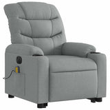 Electric Stand up Massage Recliner Chair Light Grey Fabric - Top-Down View