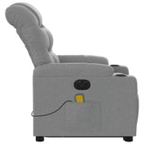 Electric Stand up Massage Recliner Chair Light Grey Fabric - Extra Image