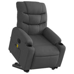 Electric Stand up Massage Recliner Chair Dark Grey Fabric