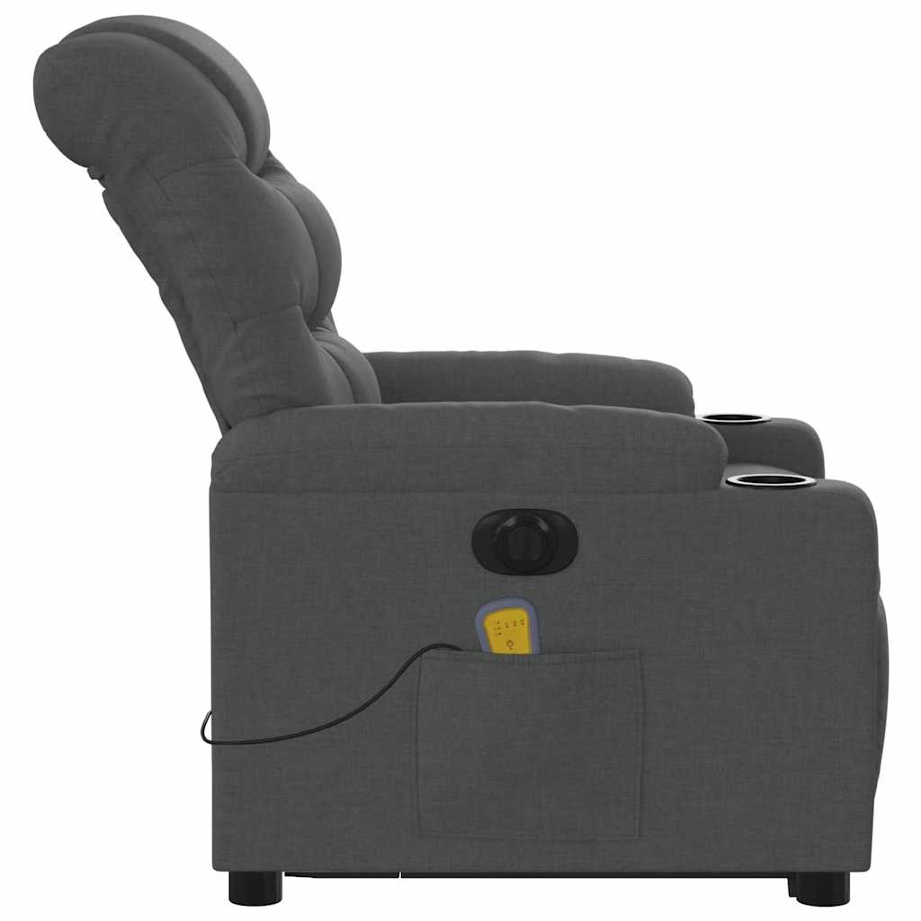 Electric Stand up Massage Recliner Chair Dark Grey Fabric