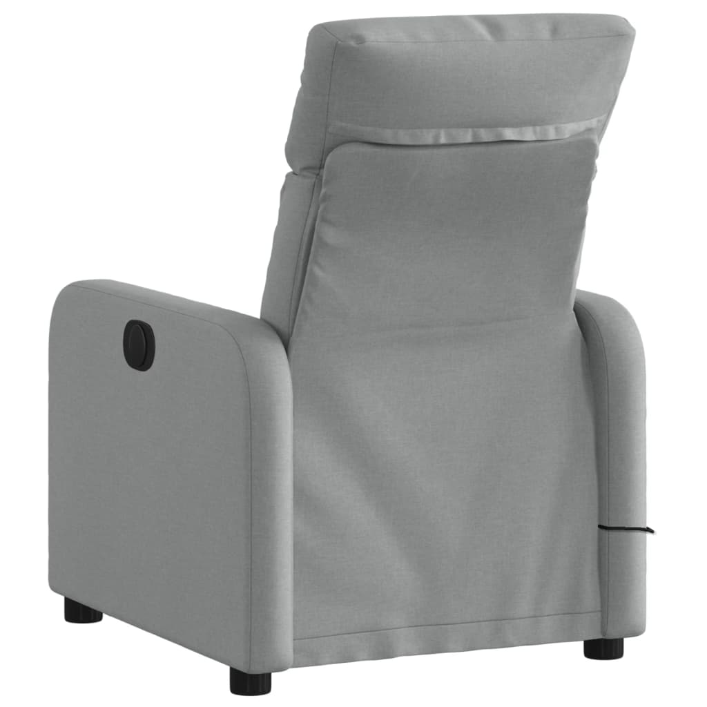 Massage Recliner Chair Light Grey Fabric