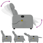 Massage Recliner Chair Light Grey Fabric