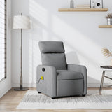 Massage Recliner Chair Light Grey Fabric