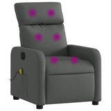 Massage Recliner Chair Dark Grey Fabric - Front View