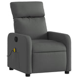 Massage Recliner Chair Dark Grey Fabric - Side View