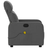 Massage Recliner Chair Dark Grey Fabric - Low Angle