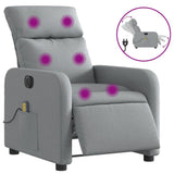 Electric Massage Recliner Chair Light Grey Fabric