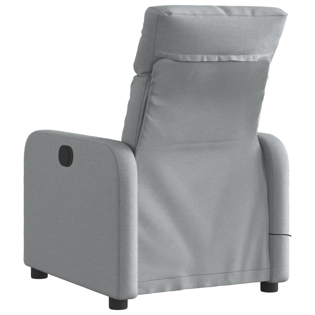 Electric Massage Recliner Chair Light Grey Fabric