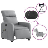 Electric Massage Recliner Chair Light Grey Fabric