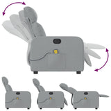 Electric Massage Recliner Chair Light Grey Fabric
