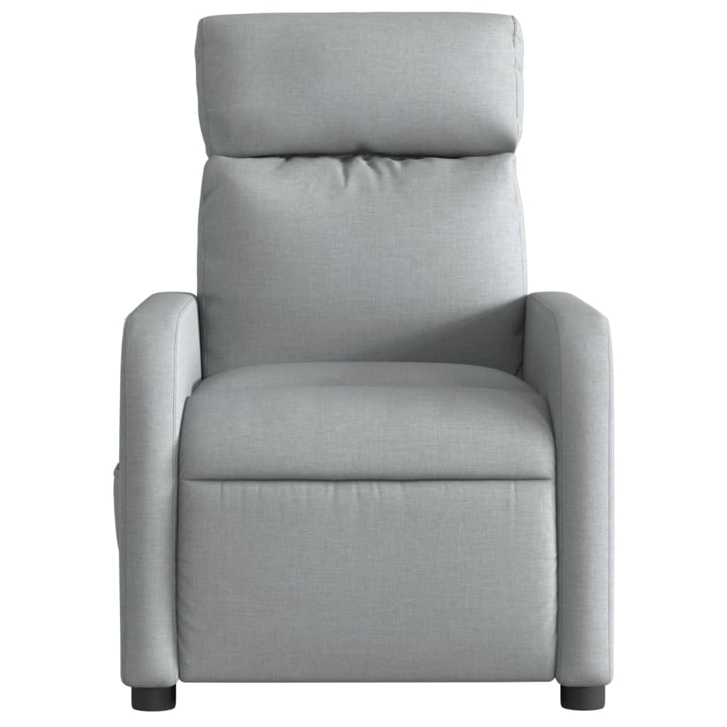Electric Massage Recliner Chair Light Grey Fabric