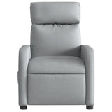 Electric Massage Recliner Chair Light Grey Fabric - Low Angle