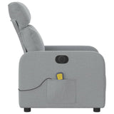 Electric Massage Recliner Chair Light Grey Fabric - Extra Image