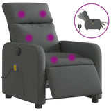 Electric Massage Recliner Chair Dark Grey Fabric - Front View
