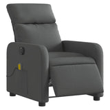 Electric Massage Recliner Chair Dark Grey Fabric - Side View