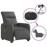 Electric Massage Recliner Chair Dark Grey Fabric - Rear View