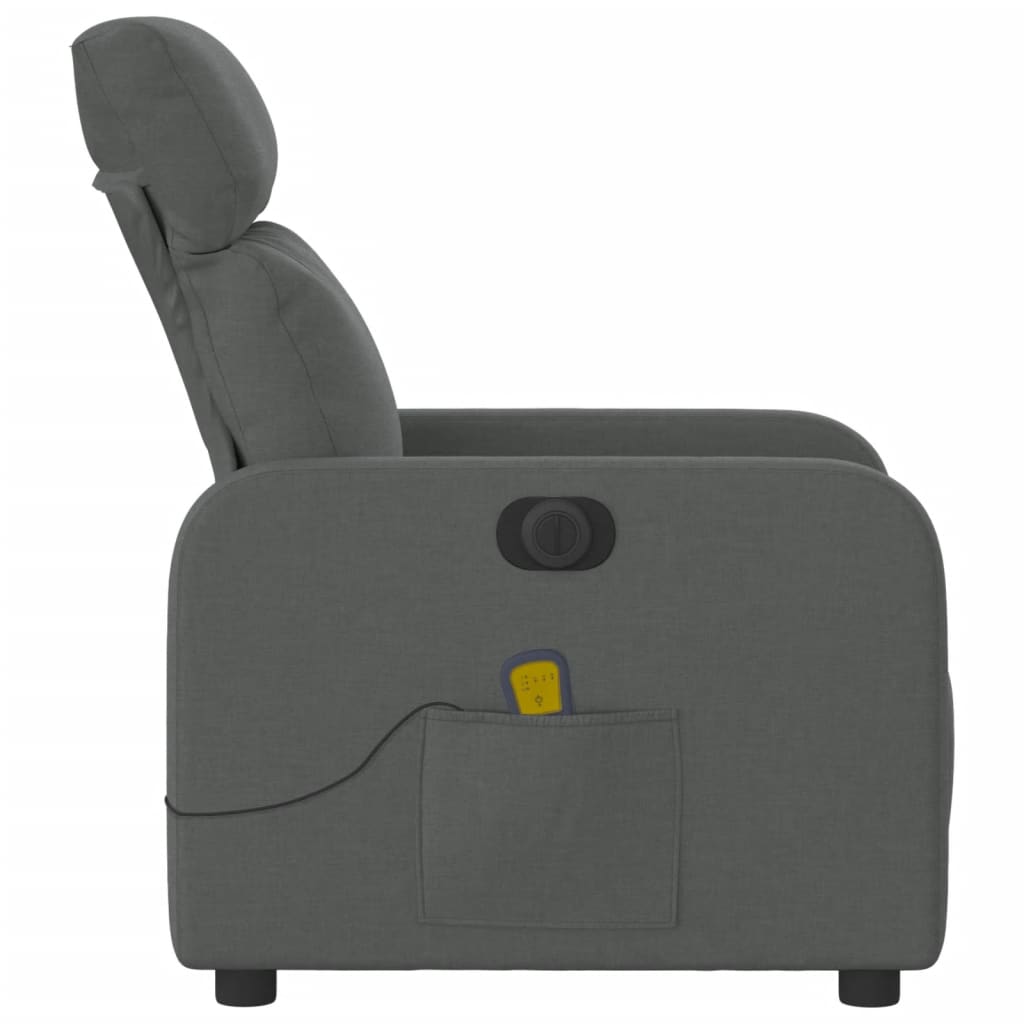 Electric Massage Recliner Chair Dark Grey Fabric