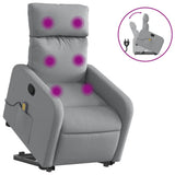 Stand up Massage Recliner Chair Light Grey Fabric - Front View