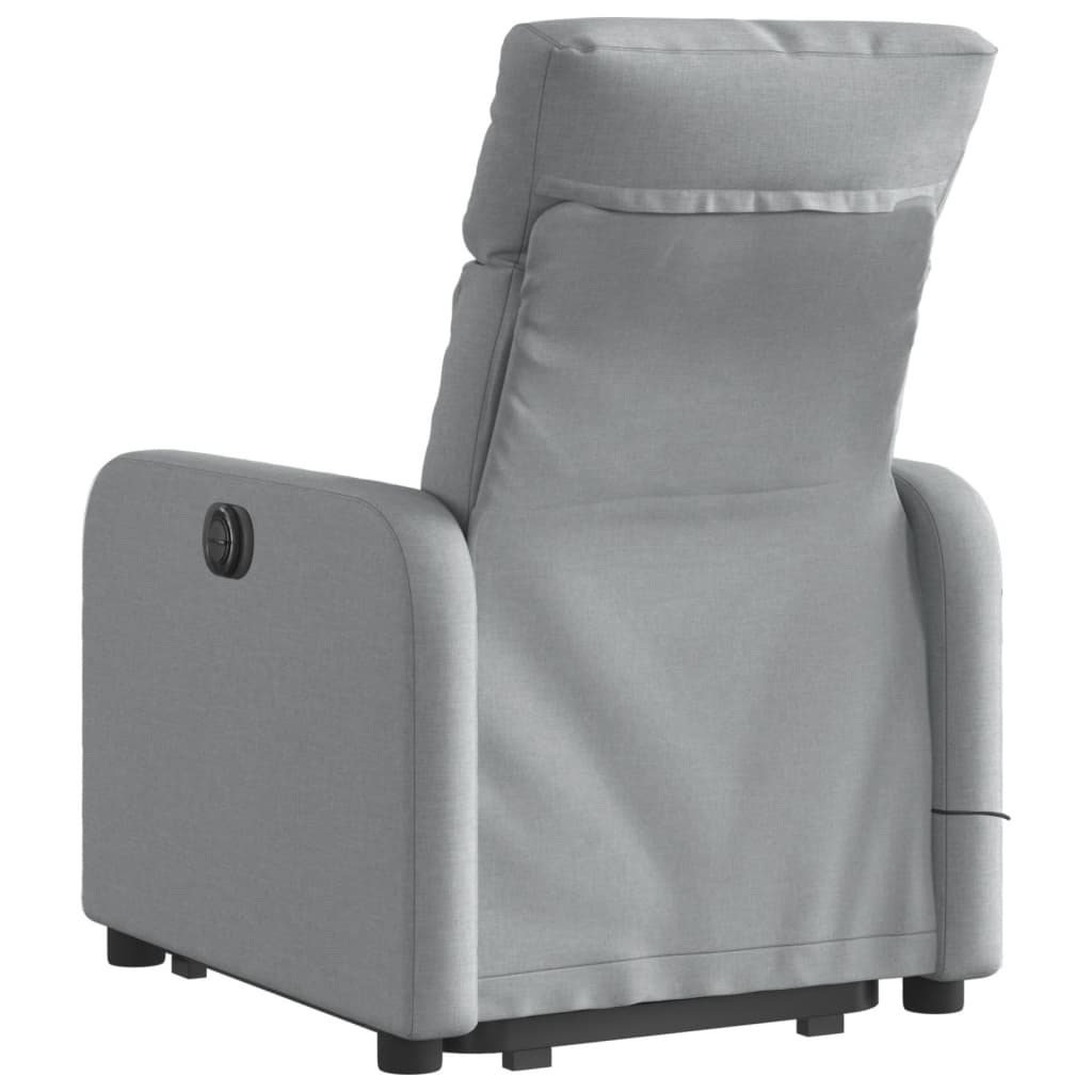 Stand up Massage Recliner Chair Light Grey Fabric