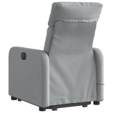 Stand up Massage Recliner Chair Light Grey Fabric
