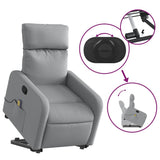Stand up Massage Recliner Chair Light Grey Fabric