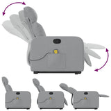 Stand up Massage Recliner Chair Light Grey Fabric - Rear View
