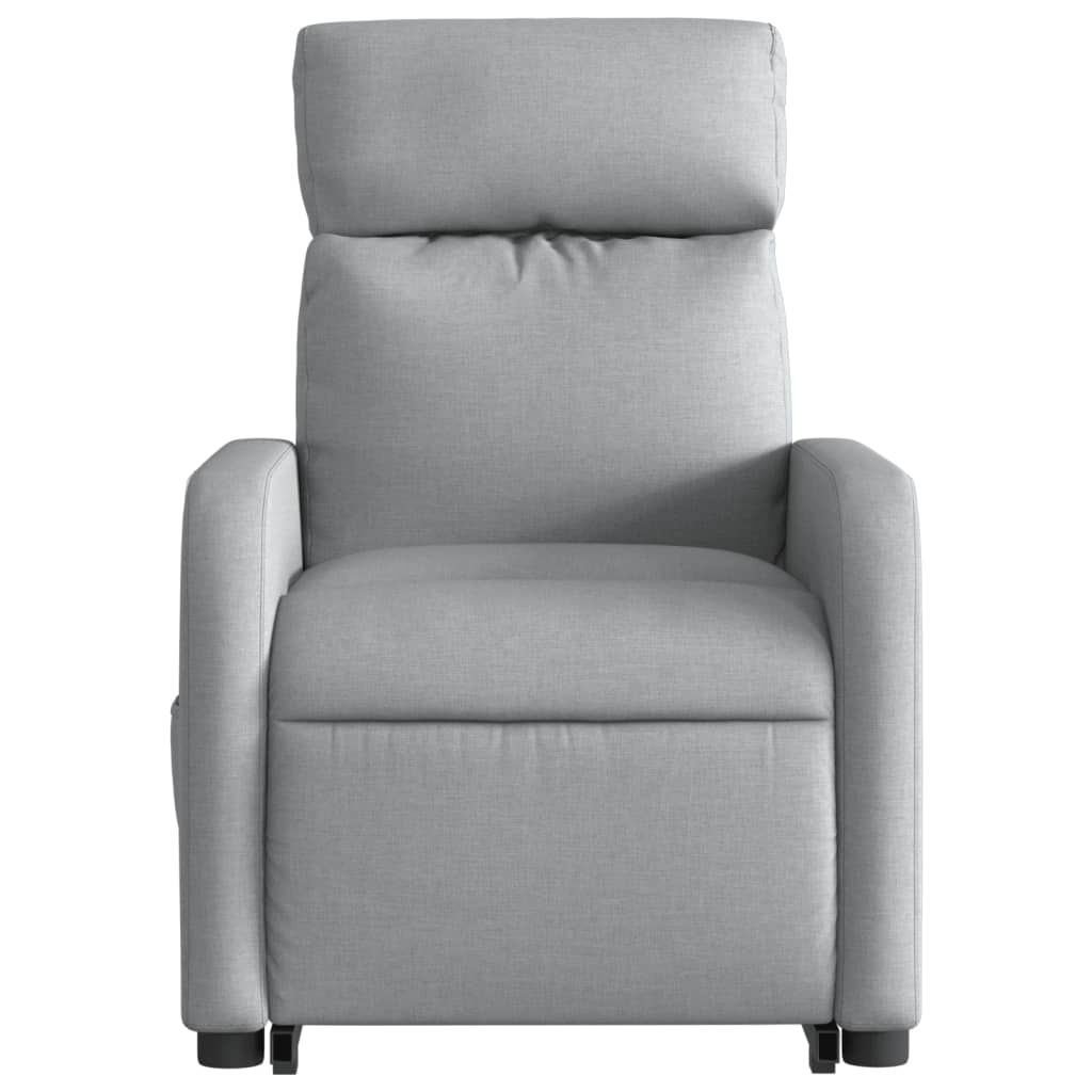 Stand up Massage Recliner Chair Light Grey Fabric